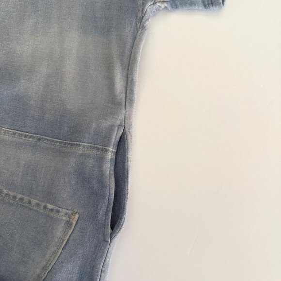 Large Tsumori Chisato Room Issey Miyake Denim Print Knit Dress Cat Paws - Picture 4 of 9